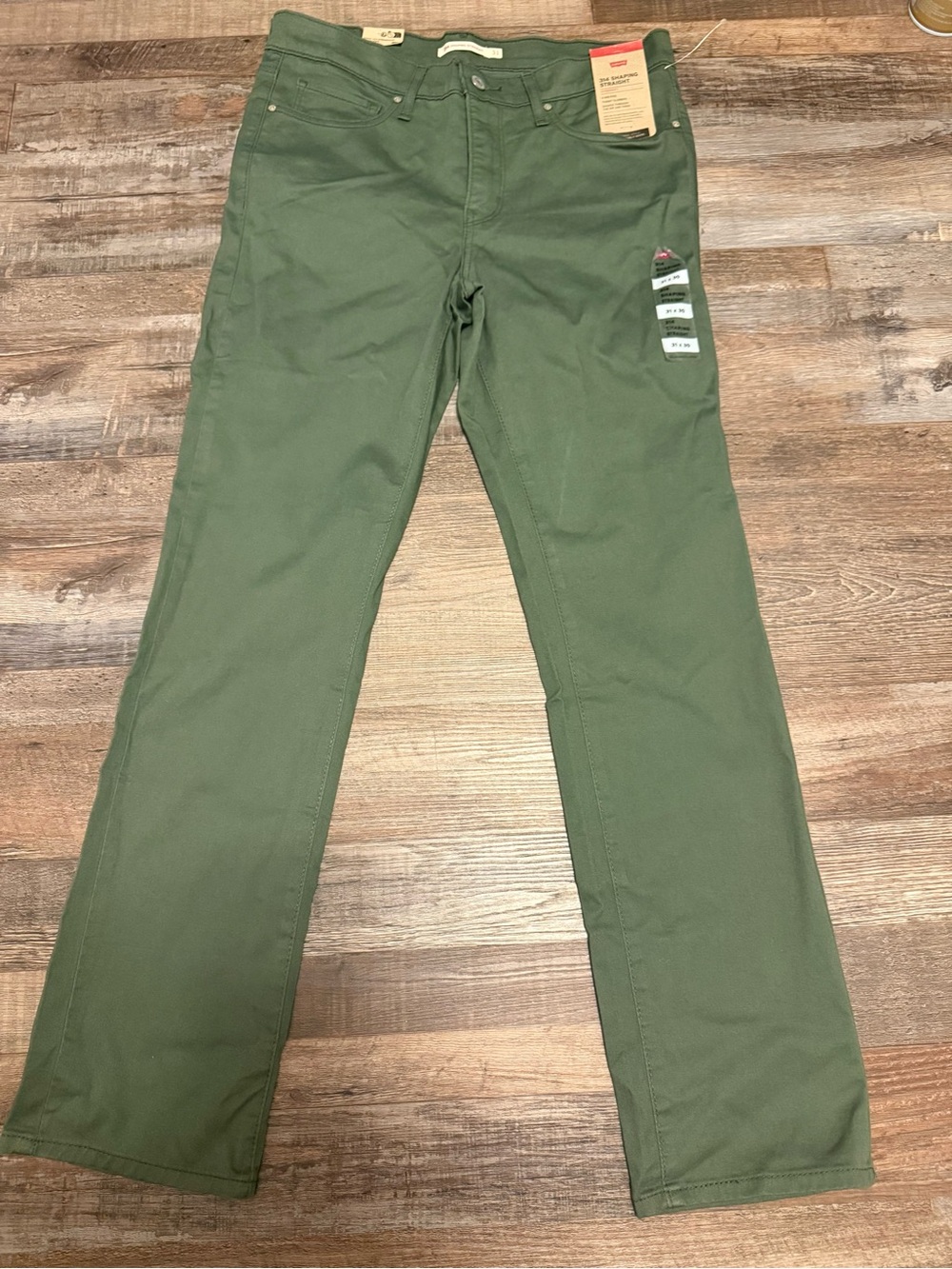 Levi's 314 Shaping Straight Olive/Ivy Pants NWT Size 31 X 30